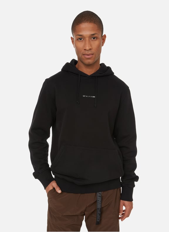 Cotton fleece logo hoodie Black by 1017 ALYX 9SM 1017 ALYX 9SM Cotton fleece logo hoodie Black