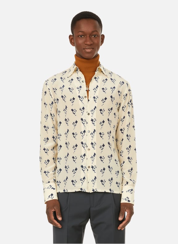 Printed silk shirt Blue by 73 LONDON 73 LONDON Printed silk shirt Blue