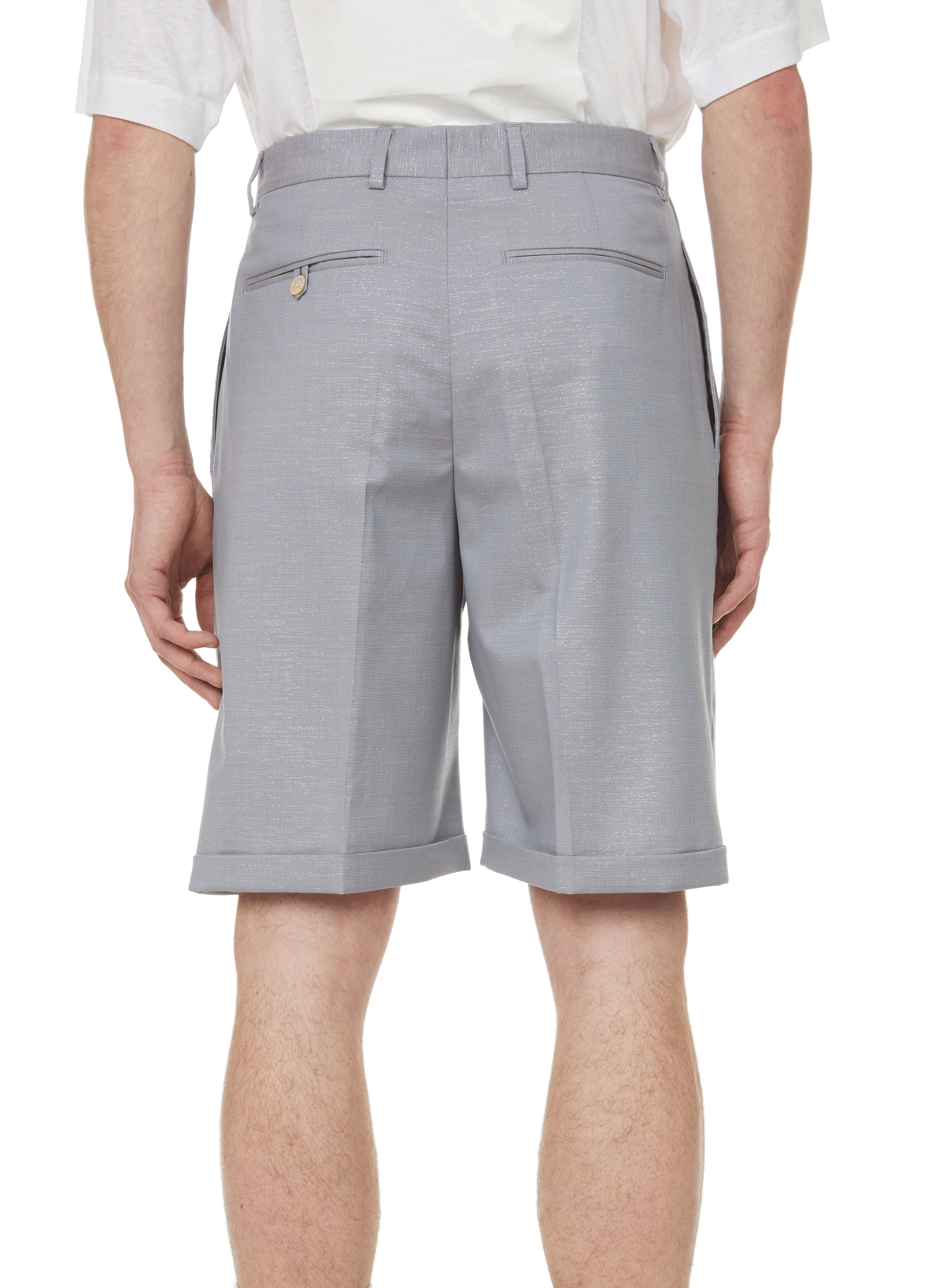 Acne Studios Wool Bermuda Shorts With A Mix Of Metallic Fibres in Blue for Men Mens Clothing Shorts Bermuda shorts 