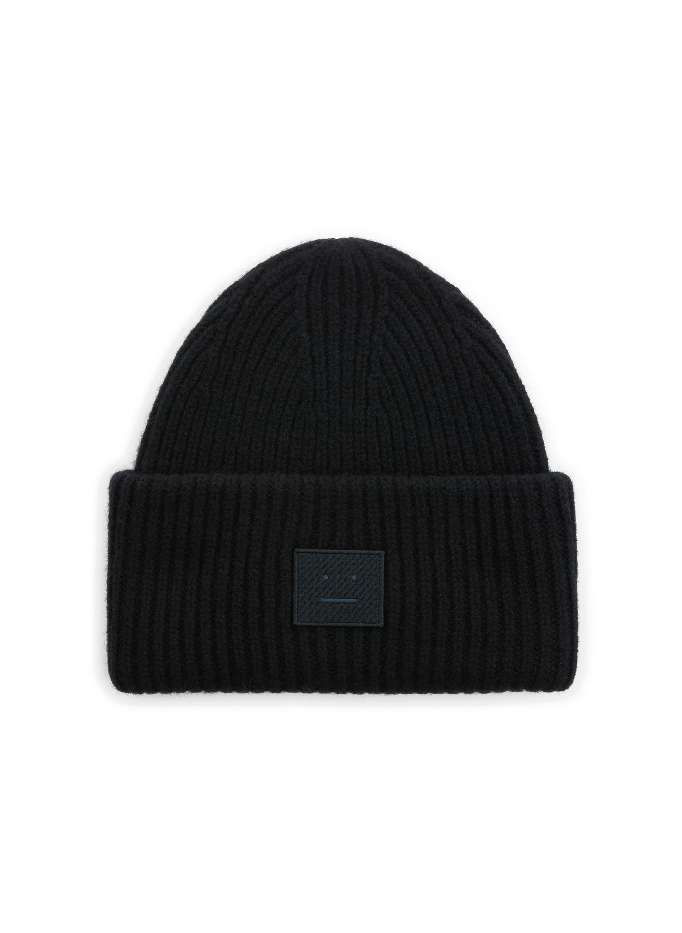 black acne beanie