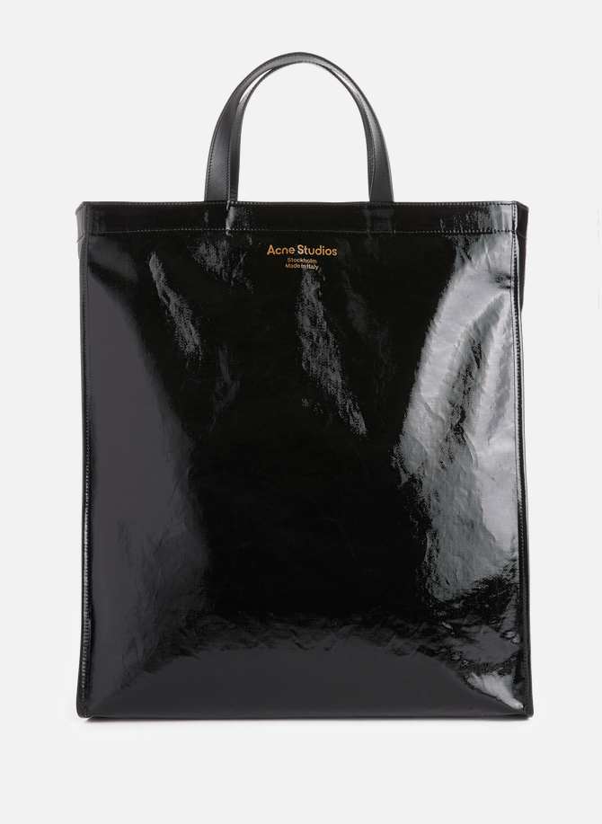 Patent tote bag with logo ACNE STUDIOS