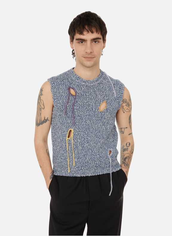 Sleeveless cotton and wool jumper Blue by ACNE STUDIOS ACNE STUDIOS Sleeveless cotton and wool jumper Blue