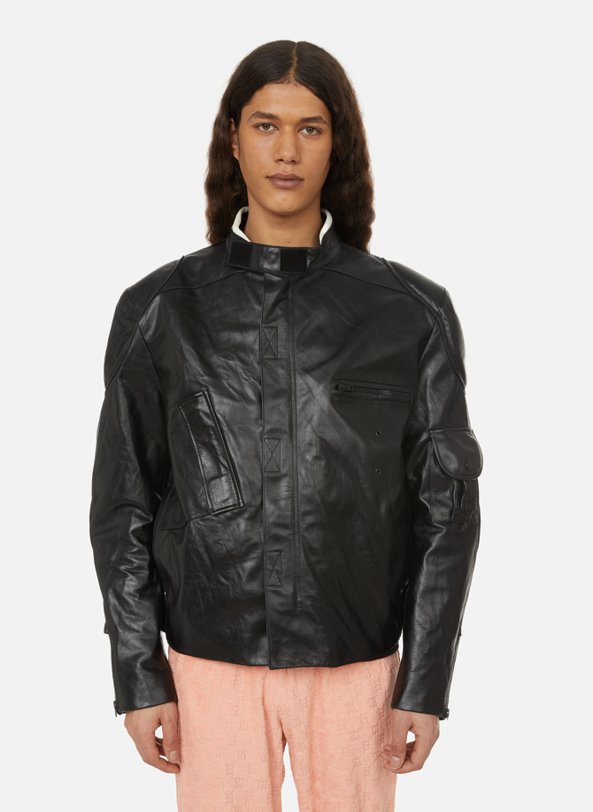 Cropped leather jacket ACNE STUDIOS
