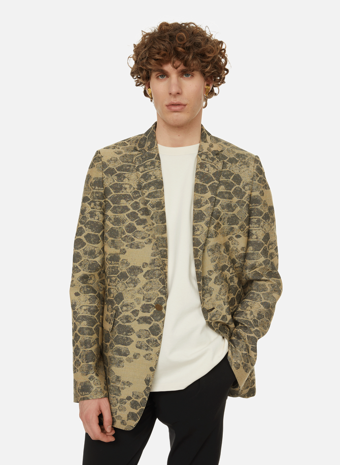 Printed cotton and wool-blend reptile jacket ACNE STUDIOS