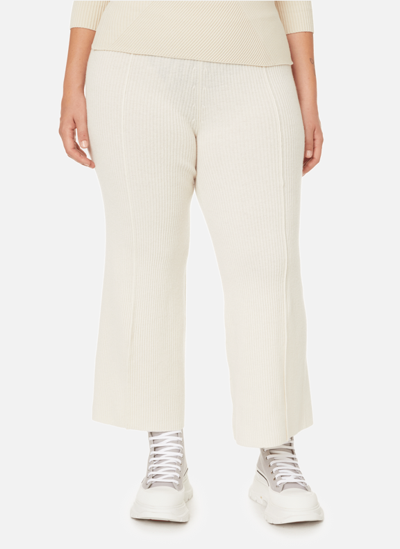AERON Nancy wool and cashmere cropped trousers Beige