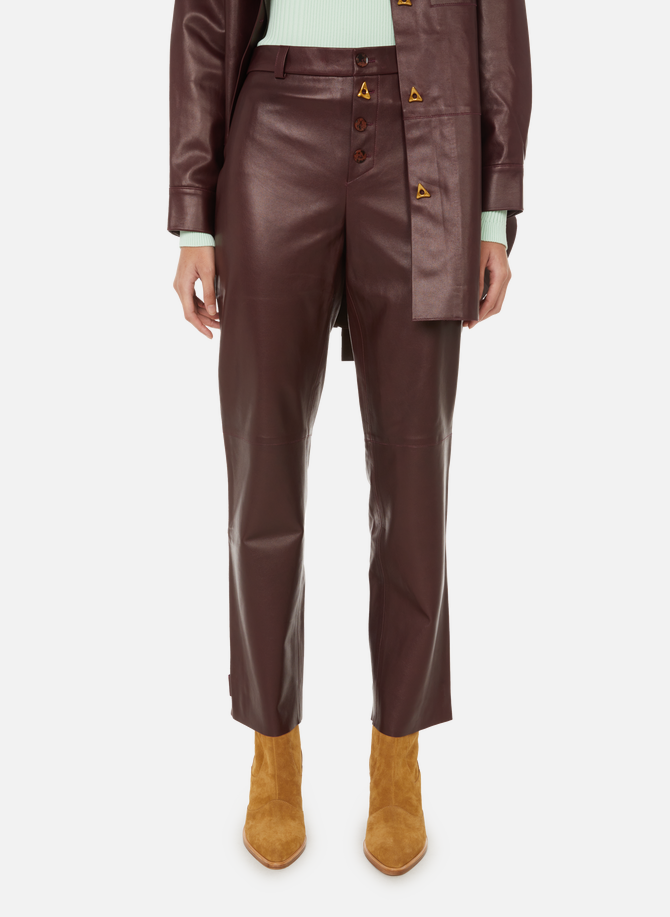 Georgia straight leather trousers AERON