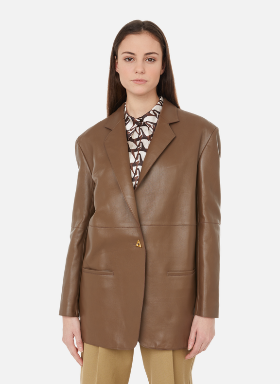 AERON Mercedes leather jacket Brown