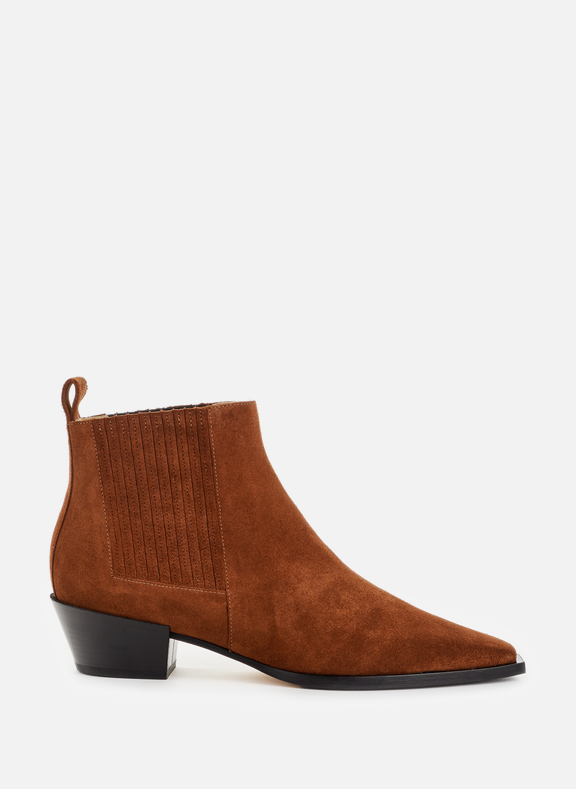 AEYDE Bea calfskin leather ankle boots Brown