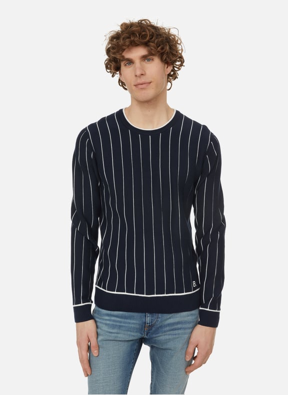 Striped cotton jumper Blue by AGNÈS B AGNÈS B Striped cotton jumper Blue
