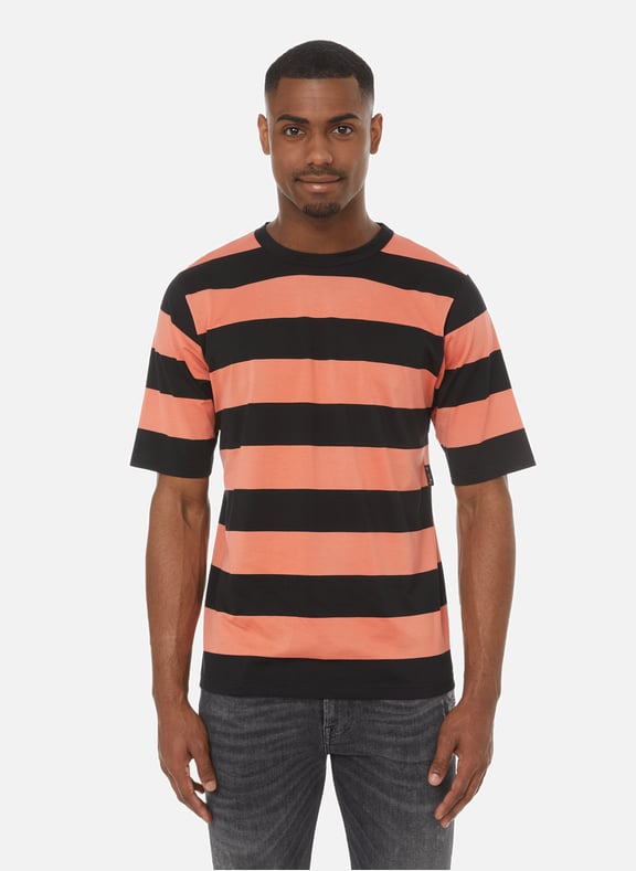 Striped cotton T-Shirt Orange by AGNÈS B AGNÈS B Striped cotton T-Shirt Orange
