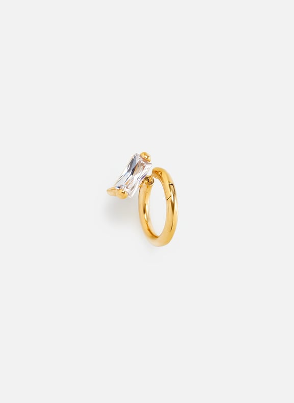 Clear Hybrid gold-plated silver earring Red by ALAN CROCETTI ALAN CROCETTI Clear Hybrid gold-plated silver earring Red
