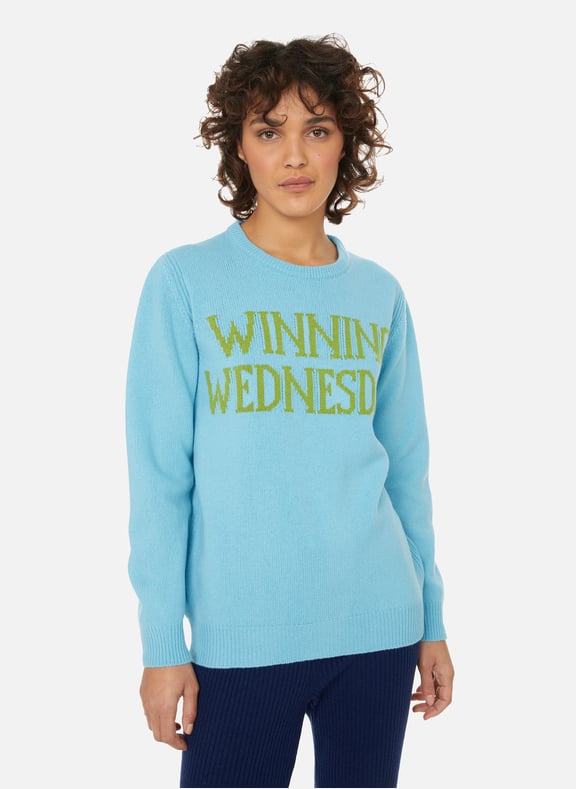 Intarsia wool knit jumper Blue by ALBERTA FERRETTI ALBERTA FERRETTI Intarsia wool knit jumper Blue