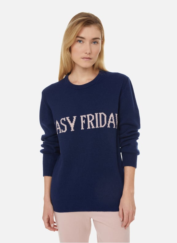 Intarsia wool knit jumper Blue by ALBERTA FERRETTI ALBERTA FERRETTI Intarsia wool knit jumper Blue