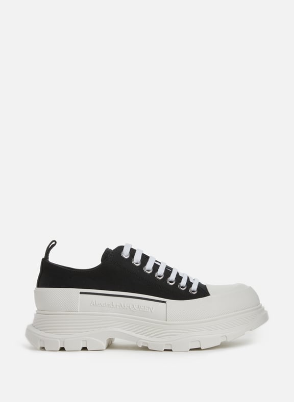 Tread Slick cotton canvas sneakers Black by ALEXANDER MCQUEEN ALEXANDER MCQUEEN Tread Slick cotton canvas sneakers Black