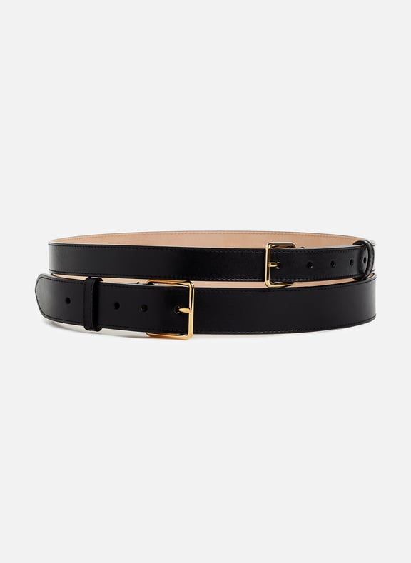 Calfskin leather belt Black by ALEXANDER MCQUEEN ALEXANDER MCQUEEN Calfskin leather belt Black