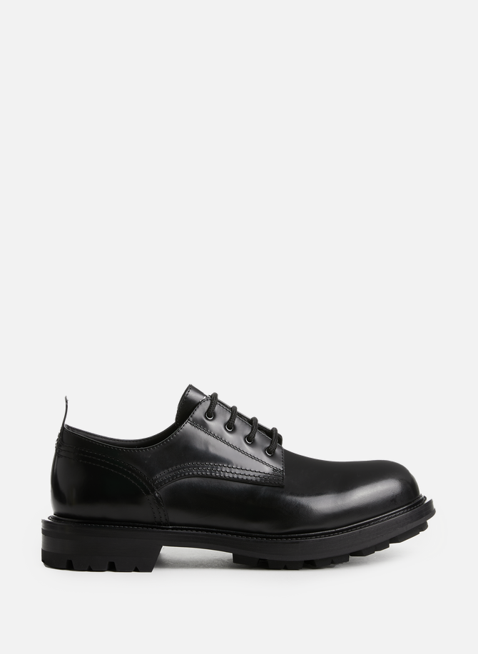 Brushed leather derby shoes  ALEXANDER MCQUEEN