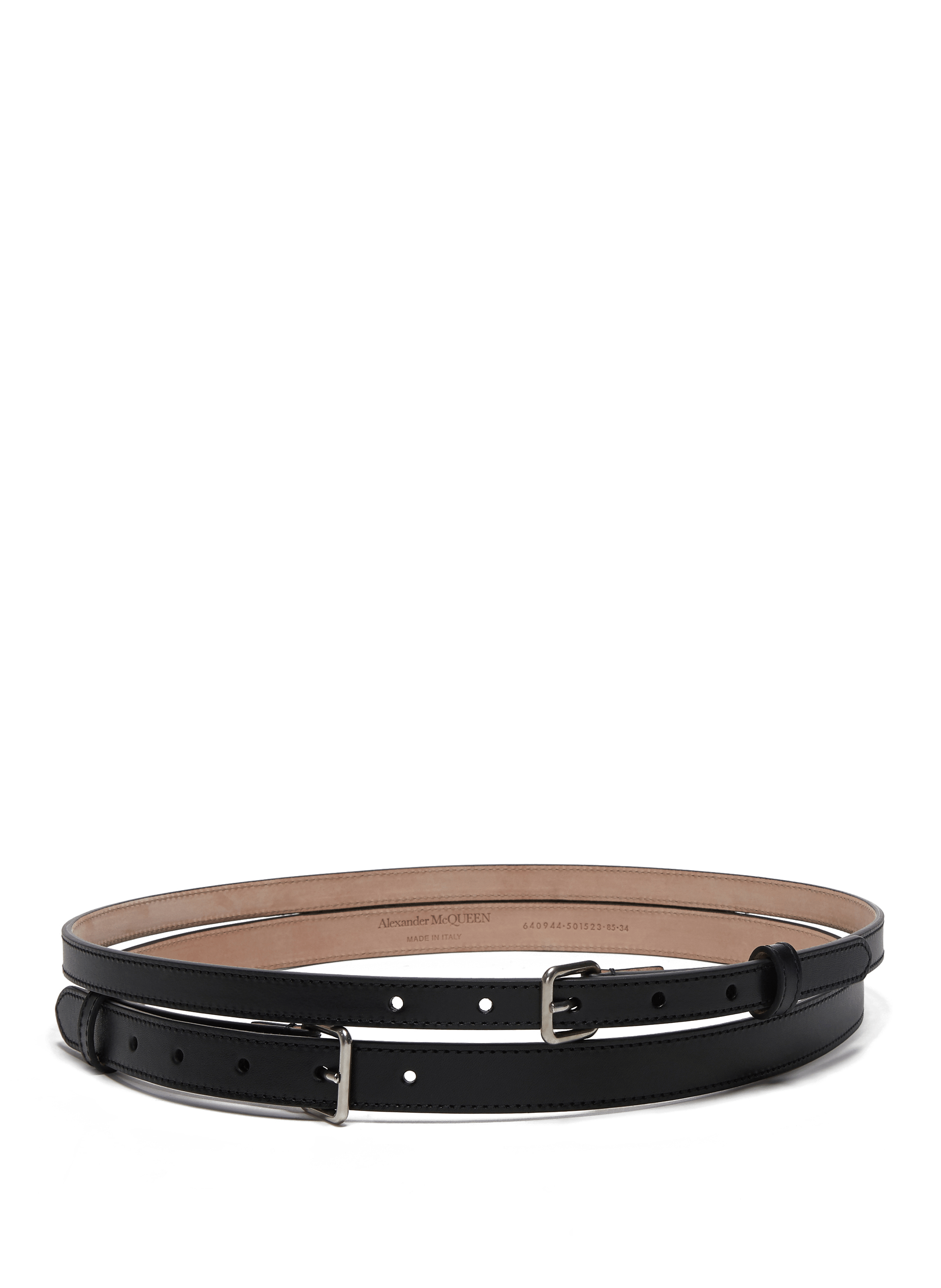 THIN LEATHER DOUBLE BELT - ALEXANDER 