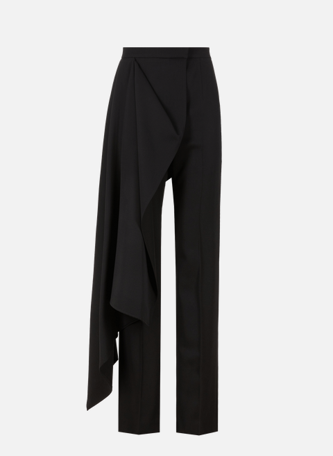 Pantalon tailleur avec drapé BlackALEXANDER MCQUEEN 