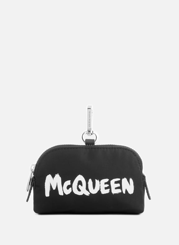 Nylon pouch with logo Black by ALEXANDER MCQUEEN ALEXANDER MCQUEEN Nylon pouch with logo Black