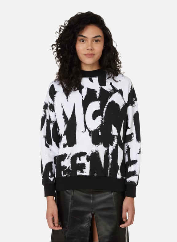 GRAFFITI COTTON SWEATSHIRT ALEXANDER MCQUEEN for WOMEN