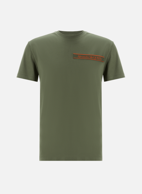 T-shirt avec logo en coton GreenALEXANDER MCQUEEN 