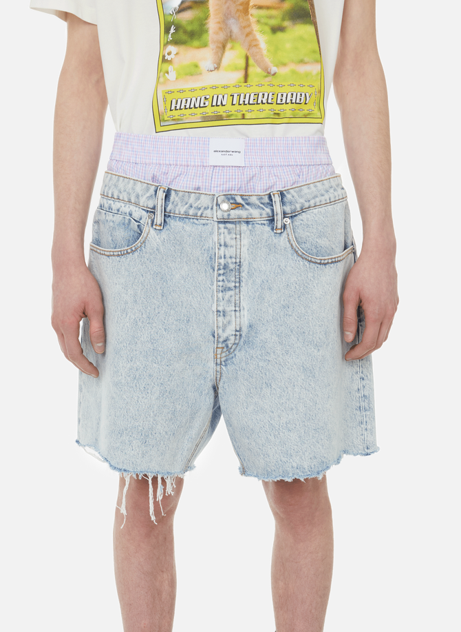 Two-in-one cotton denim shorts ALEXANDER WANG