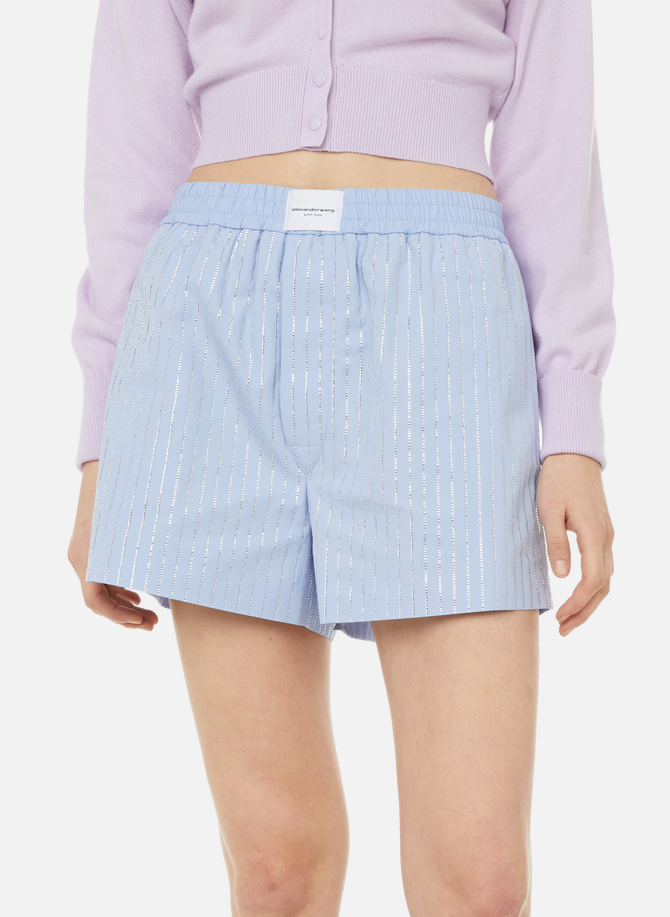 Striped shorts with logo patch ALEXANDER WANG