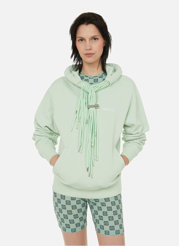 Hoodie with multiple cotton drawstrings Green by AMBUSH AMBUSH Hoodie with multiple cotton drawstrings Green