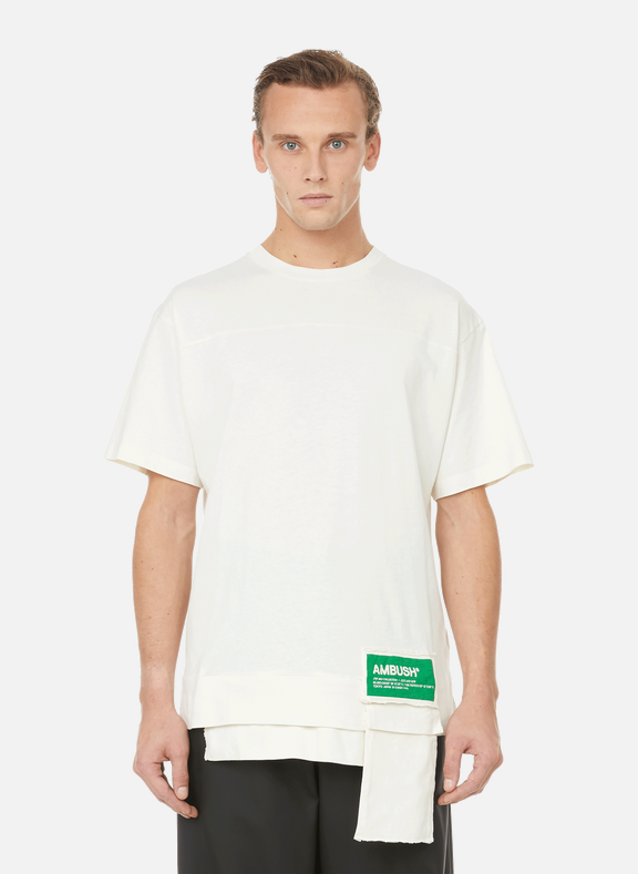 AMBUSH Cotton T-shirt with pockets Beige