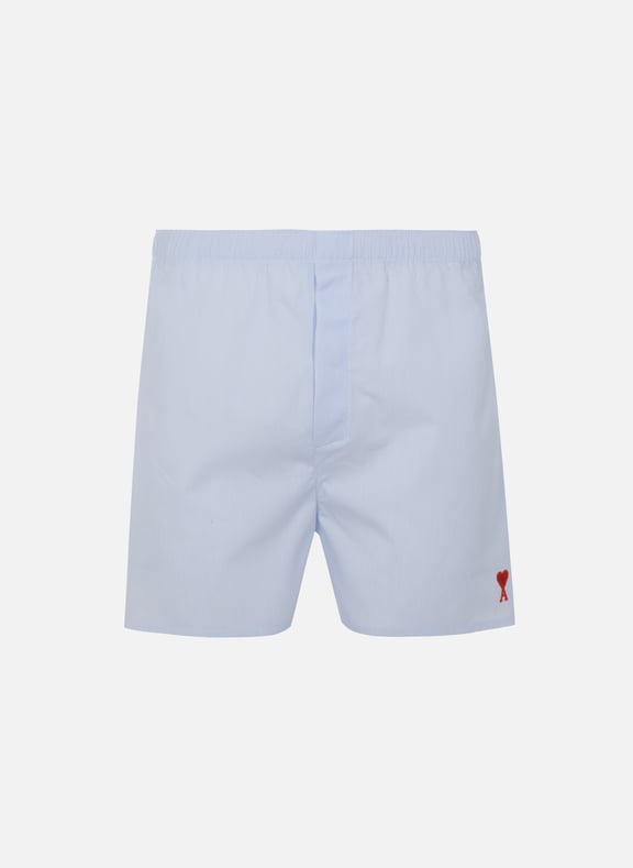 Ami de Coeur cotton poplin boxer shorts Blue by AMI PARIS AMI PARIS Ami de Coeur cotton poplin boxer shorts Blue