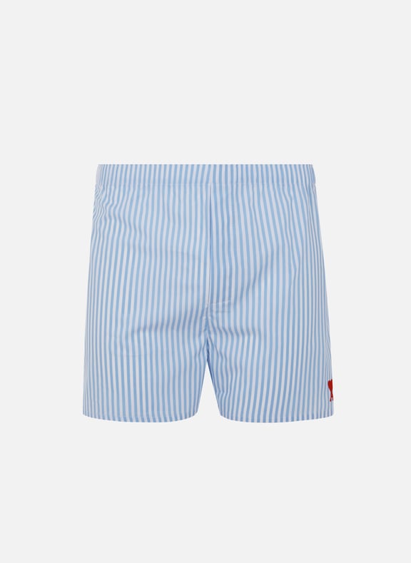 Ami de Coeur cotton poplin boxer shorts Blue by AMI PARIS AMI PARIS Ami de Coeur cotton poplin boxer shorts Blue