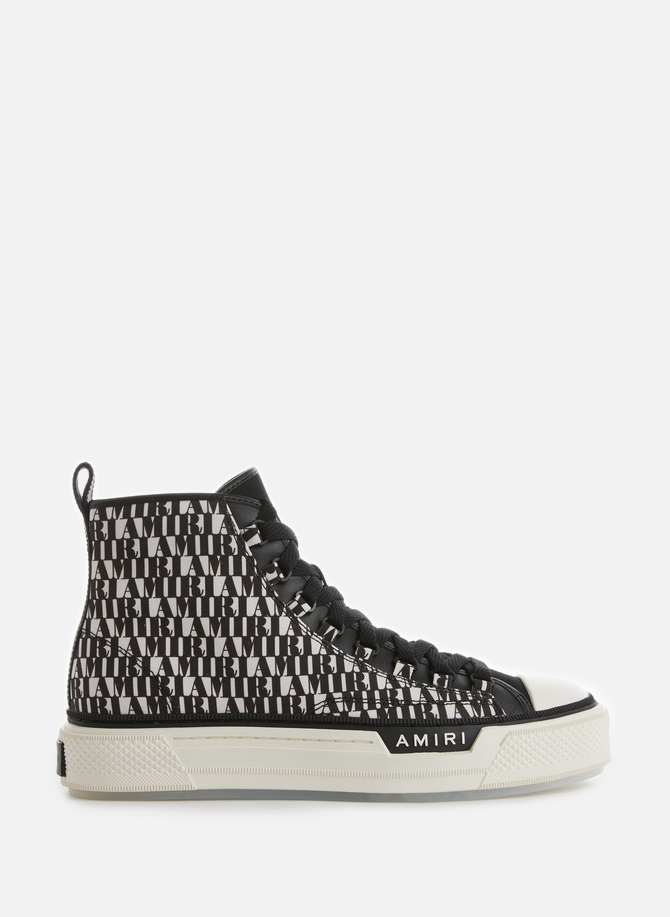 Court monogrammed canvas high-top sneakers AMIRI