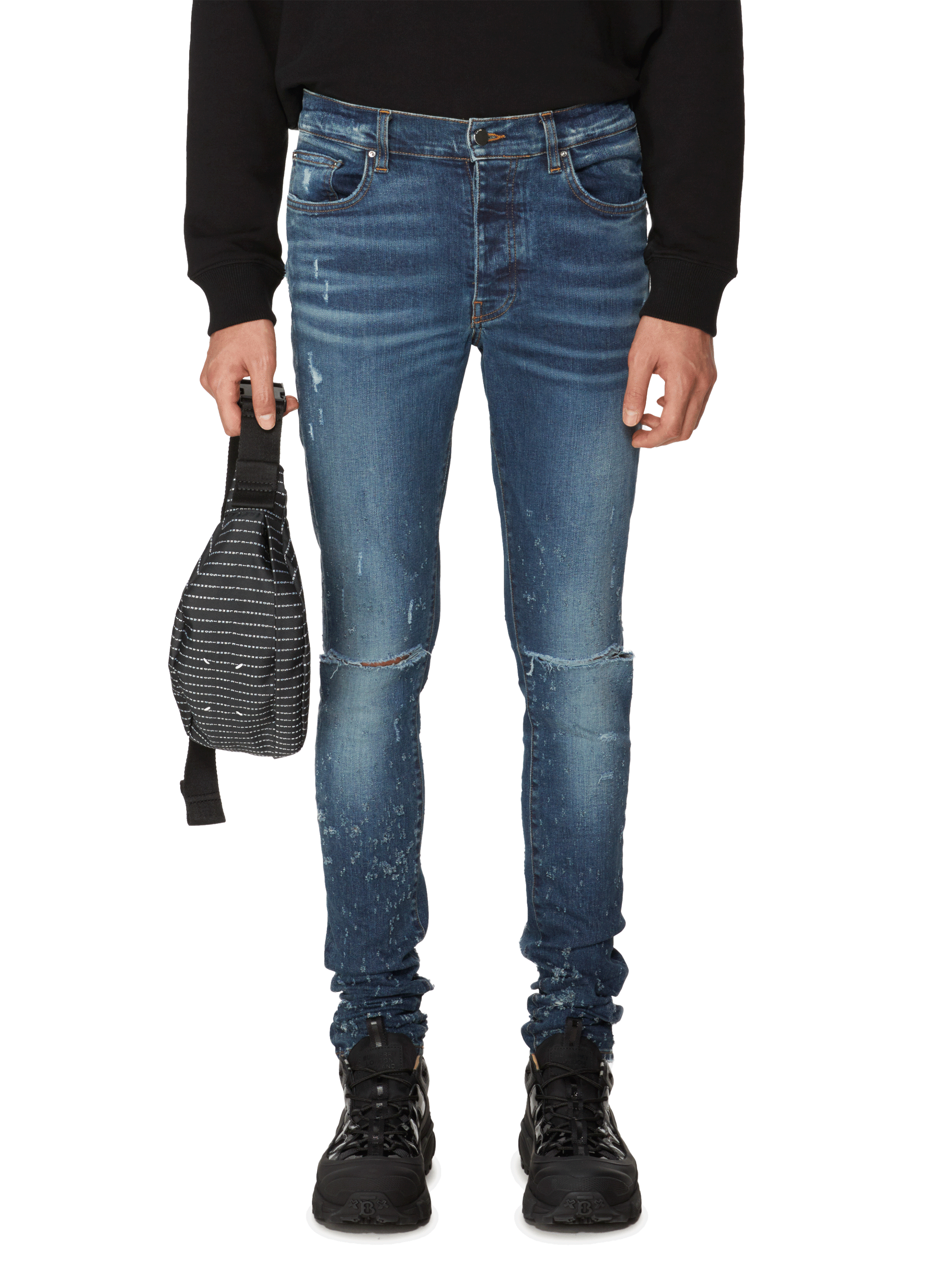 amiri distressed skinny jeans