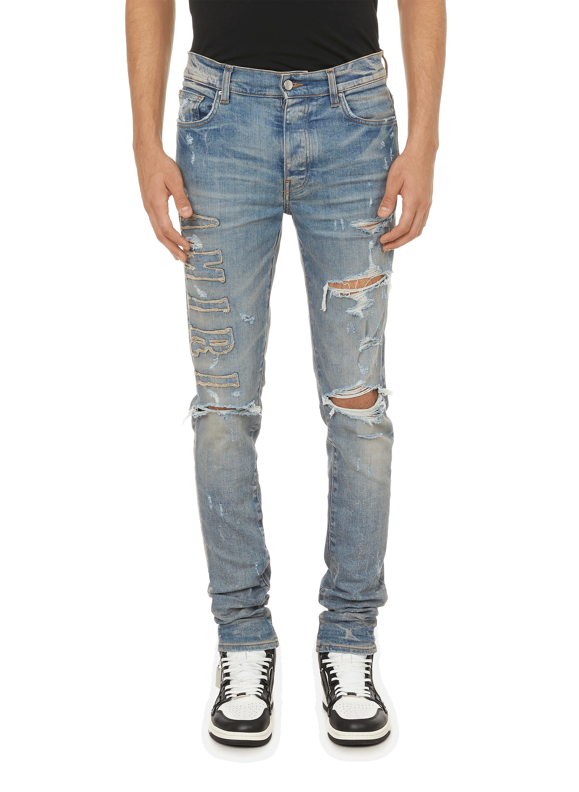 amiri applique jeans