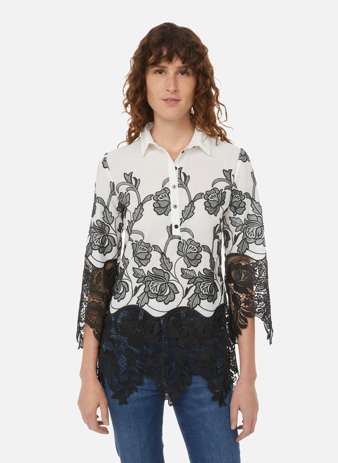 Viziane embroidered cotton voile shirt ANNE FONTAINE