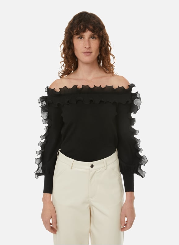 Catania ruffled jumper Black by ANNE FONTAINE ANNE FONTAINE Catania ruffled jumper Black