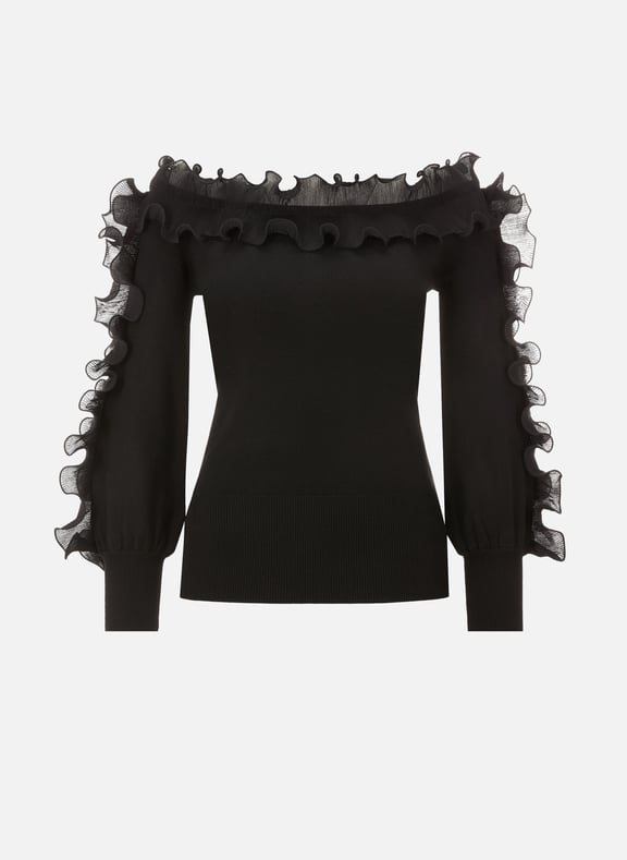 Catania ruffled jumper Black by ANNE FONTAINE ANNE FONTAINE Catania ruffled jumper Black