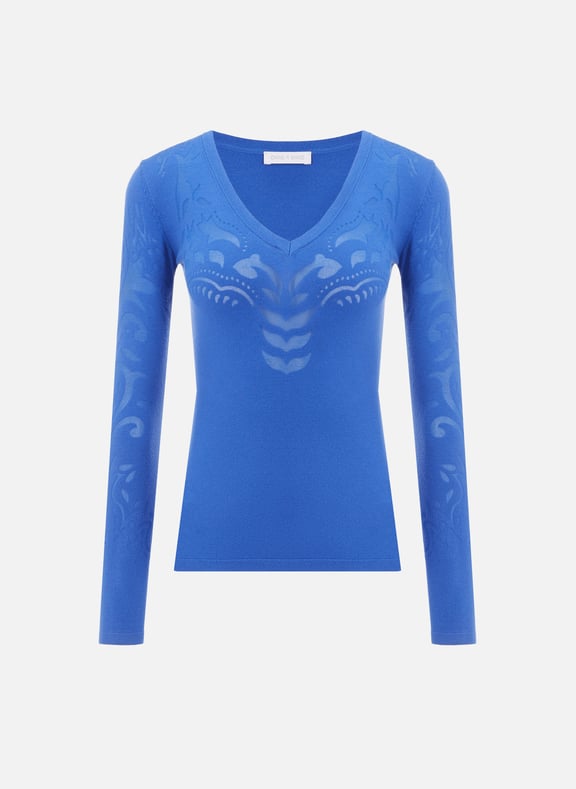 Larrosa V-neck jumper Blue by ANNE FONTAINE ANNE FONTAINE Larrosa V-neck jumper Blue
