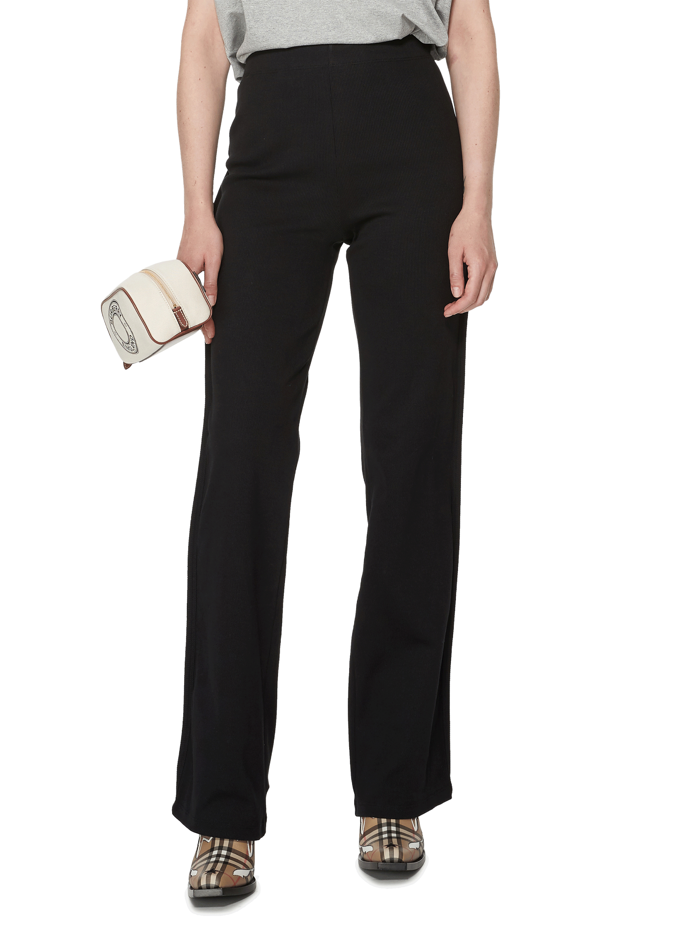 black cotton skinny trousers