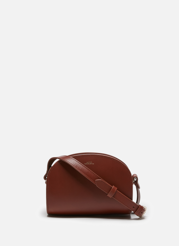 A.P.C. Half Moon mini leather bag Brown