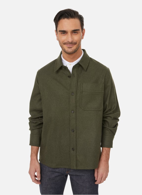 Wool-blend overshirt Green by A.P.C. A.P.C. Wool-blend overshirt Green