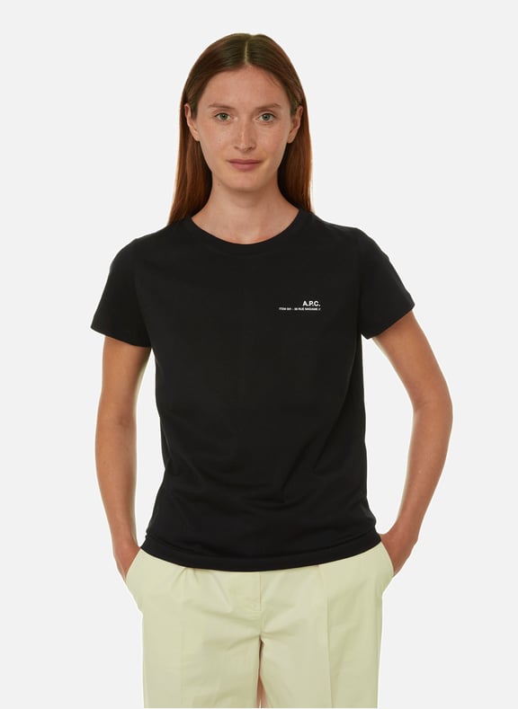 Item cotton T-shirt Black by A.P.C. A.P.C. Item cotton T-shirt Black