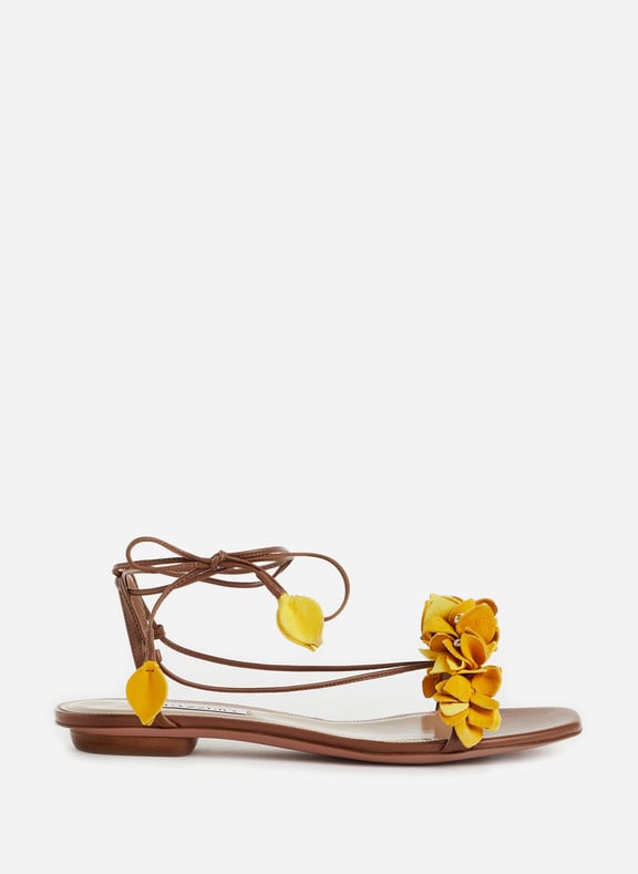 Bougainvillea lambskin leather sandals Brown by AQUAZZURA AQUAZZURA Bougainvillea lambskin leather sandals Brown