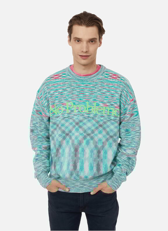 No Problemo recycled cotton jumper Blue by ARIES ARIES No Problemo recycled cotton jumper Blue