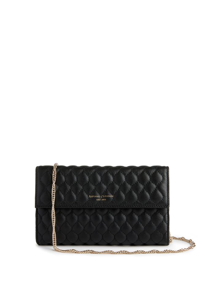 Quilted leather wallet with chain ASPINAL OF LONDON