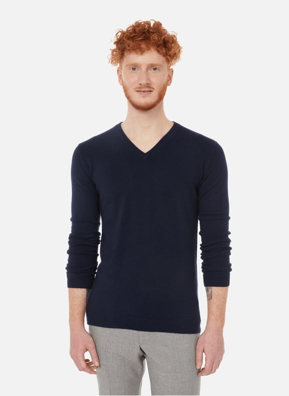 Cashmere V-neck jumper Blue by AU PRINTEMPS PARIS AU PRINTEMPS PARIS Cashmere V-neck jumper Blue