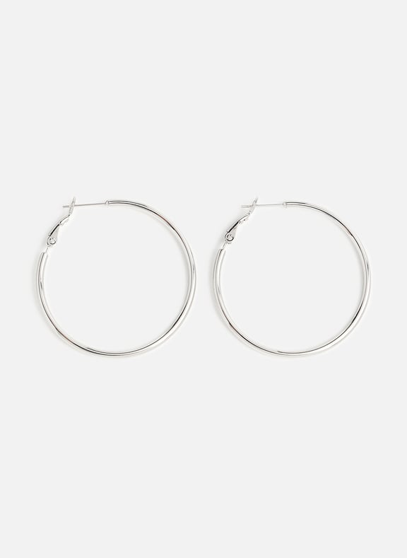Stainless steel hoop earrings Silver by AU PRINTEMPS PARIS AU PRINTEMPS PARIS Stainless steel hoop earrings Silver