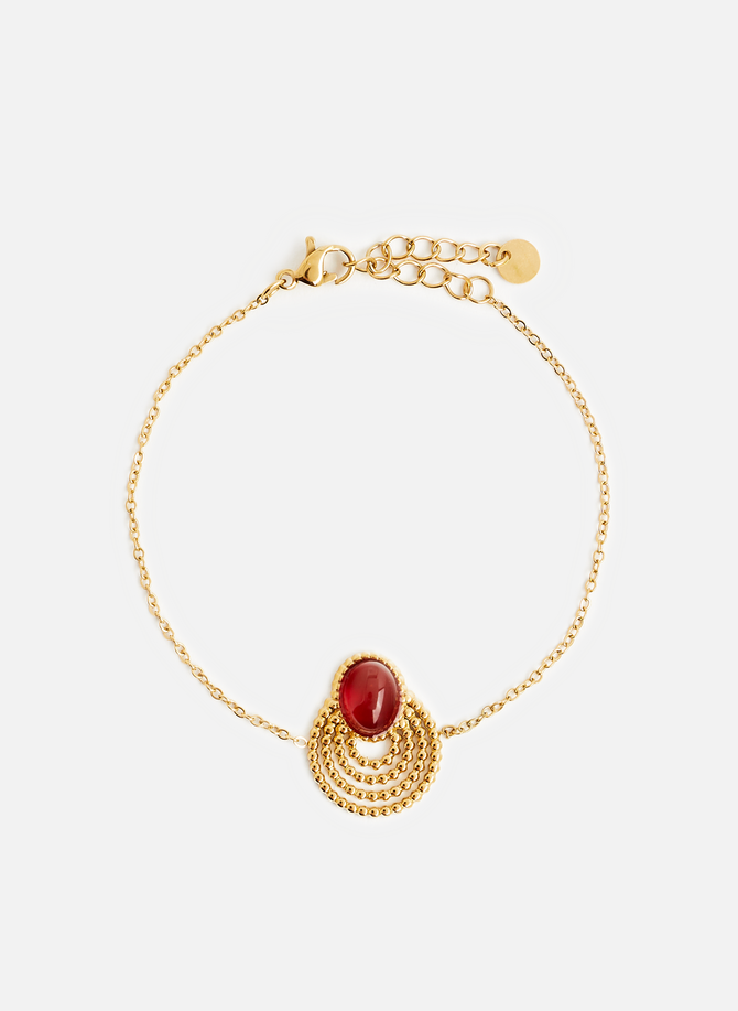 Carnelian gemstone mini chain bracelet AU PRINTEMPS PARIS