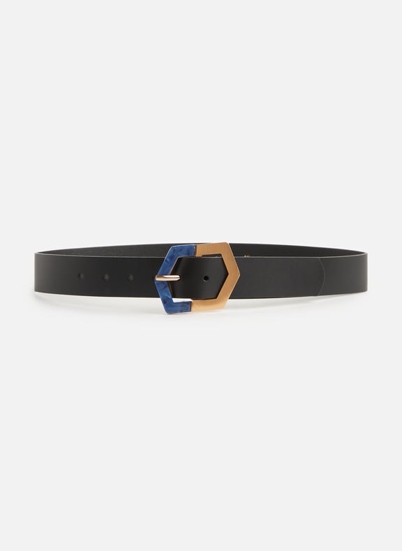 Kat cowhide leather belt Black by AU PRINTEMPS PARIS AU PRINTEMPS PARIS Kat cowhide leather belt Black