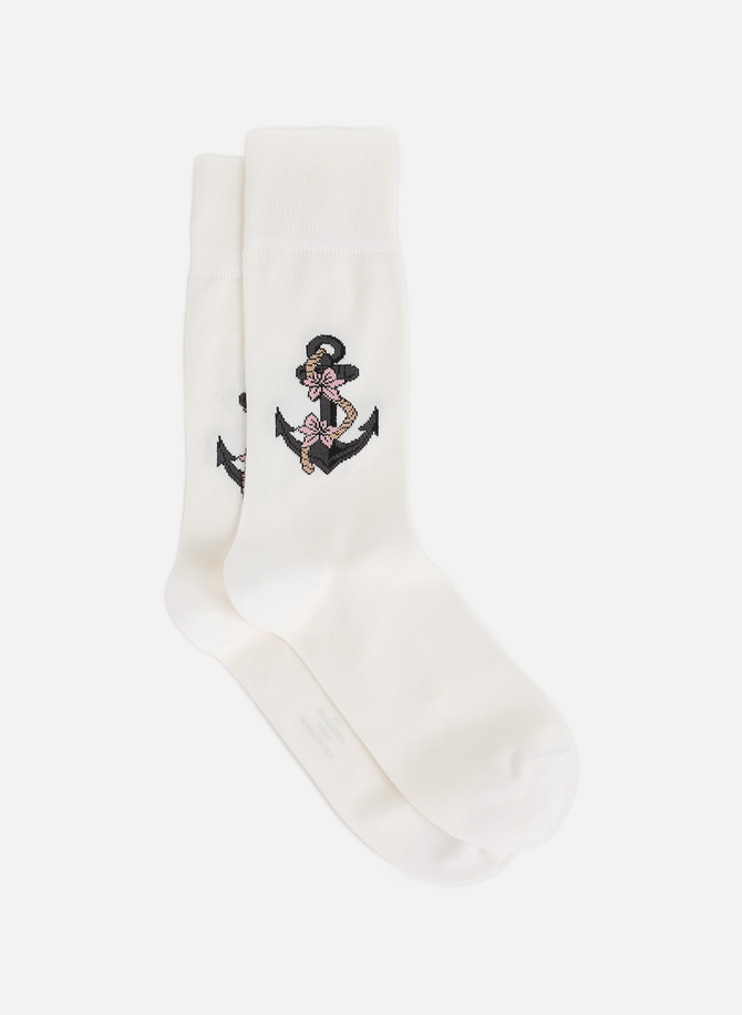 Anchor mid-calf cotton-blend socks AU PRINTEMPS PARIS